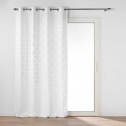 Douceur d'Intérieur Caelia Ösenvorhang (140 x 260 cm), Weiß, Jacquard von Douceur d'Intérieur