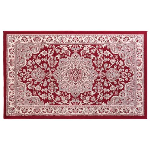 Douceur d'Intérieur Cherine Teppich, rechteckig (68 x 110 cm), Rot, gewebte Viskose von Douceur d'Intérieur