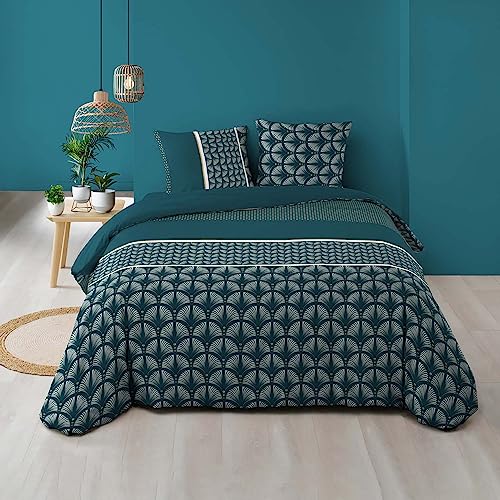 Douceur d'Intérieur Houston 3-teiliges Bettwäscheset (260 x 240 cm), 100 Prozent Baumwolle von Douceur d'Intérieur