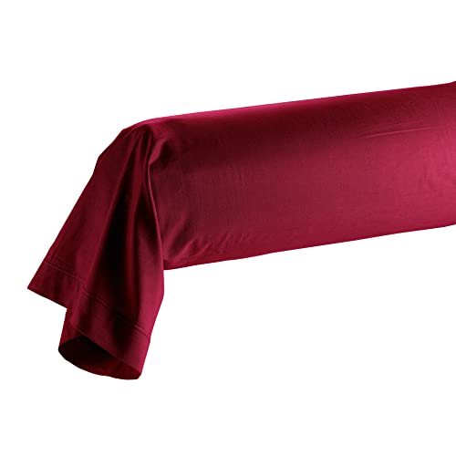douceur d'intérieur Kissenbezug für Nackenrolle, 85 x 185 cm, 100% Bio-Baumwolle, Biolina, Bordeaux von Douceur d'Intérieur