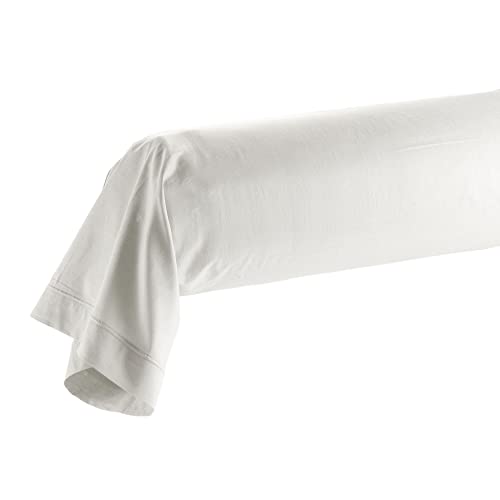Douceur d'Intérieur Kissenbezug für Nackenrolle, 85 x 185 cm, 100% Bio-Baumwolle, Biolina, Weiß von Douceur d'Intérieur