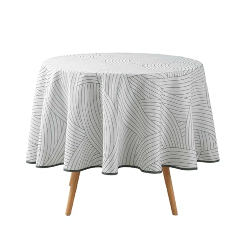 Douceur d'Intérieur Linea Tischdecke, rund (Durchmesser 180 cm), bedruckter Polyester von Douceur d'Intérieur