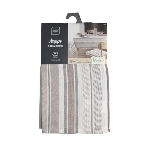 Douceur d'Intérieur Melina Tischdecke, rechteckig (140 x 240 cm), Baumwolle und recycelter Polyester (GRS-Zertifiziert) von Douceur d'Intérieur
