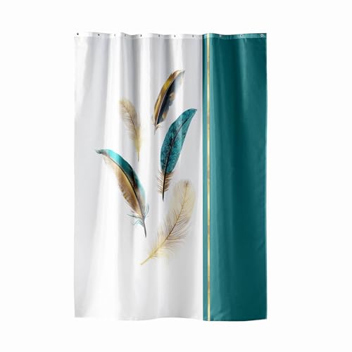 Douceur d'Intérieur Plumiss Duschvorhang mit Haken (180 x 200 cm), Polyester mit Metallic-Druck von Douceur d'Intérieur