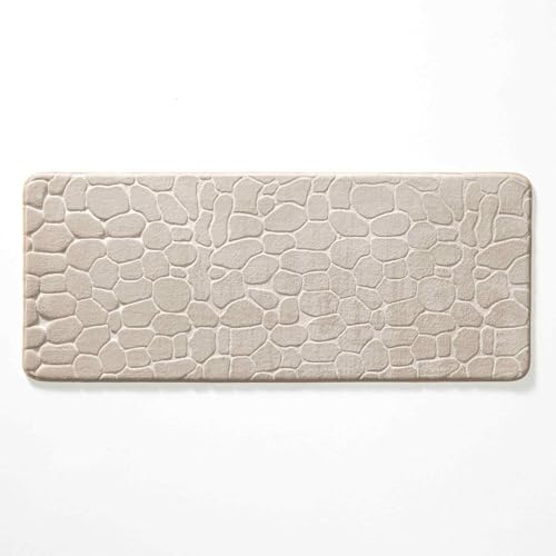 Douceur d'Intérieur Ricochet Badematte (50 x 120 cm), Taupe, einfarbige geprägte Mikrofaser von Douceur d'Intérieur