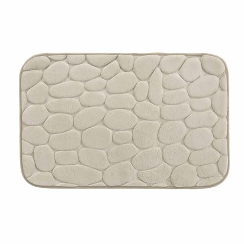 Douceur d'Intérieur Ricochet Badematte (50 x 80 cm), Taupe, einfarbige Relief-Mikrofaser von Douceur d'Intérieur