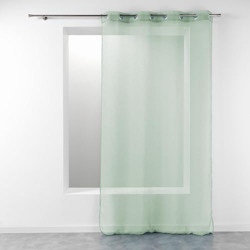 Douceur d'Intérieur Telma Ösenvorhang, durchscheinend (140 x 280 cm), Salbei, gekräuselter Etamin von Douceur d'Intérieur