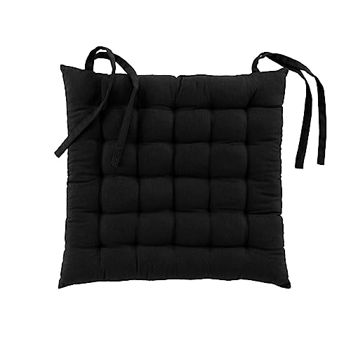 Douceur d'Intérieur Twily gesteppter Sitz (38 x 38 cm), Schwarz, Baumwolle/Recycling-Polyester von Douceur d'Intérieur