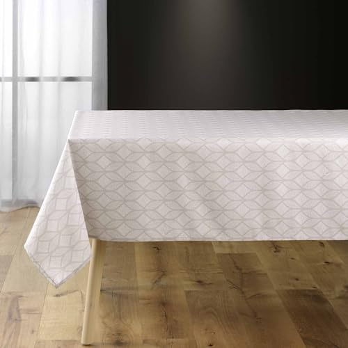 Douceur d'Intérieur Zipo Tischdecke, rechteckig (145 x 240 cm), Natur, bedruckter Polyester von Douceur d'Intérieur