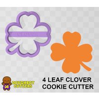 4 Kleeblatt Ausstecher | Ausstechform Für Teig, Fondant Oder Polymer Clay Verschiedene Größen Formen Kekse, Handwerk Und Schmuck von DoughBoyCutters
