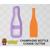 Champagner Flasche Cookie Cutter | Ausstechform Für Teig, Fondant Oder Polymer Clay Verschiedene Größen Formen Kekse, Handwerk Und Schmuck von DoughBoyCutters