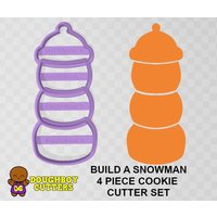 Schneemann Bauen | 4 Teiliges Ausstechformen Set 6, 7 Und 8 Zoll Größen Verfügbar Cookie Dough Oder Fondant Cutter von DoughBoyCutters