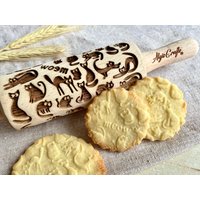Meow Katzen Mini Prägung Nudelholz, Roll Pin Für Kekse. Geburtstagsgeschenk Katzenliebhaber Von Dough Roller von DoughRoller