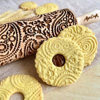 Paisley Geprägte Nudelholz Mini Größe. Strukturierte Teigroller Für Kekse Und Keramik Von Algis Crafts von DoughRoller