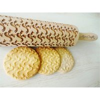 Tulpen Prägung Rollnadel. Patern Mit Tulpen. Gravierte Teigrolle Für Geprägte Kekse Und Keramik Von Algis Crafts von DoughRoller