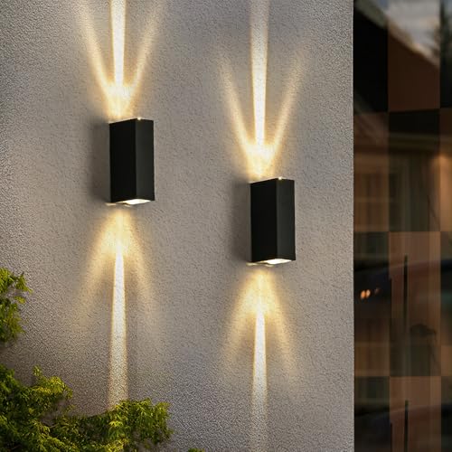 Doughelec LED Aussenlampe Wand, LED Wandleuchte Aussen 6W, Außenbeleuchtung Wasserdicht IP65 Wandlampe Aussen Warmweiß 3000K Up Down Kleine Aluminium für Inner Hauswand Flur Terrasse, Schwarz 2 PCS Doughelec LED Aussenlampe Wand, LED Wandleuchte Aussen 6W, Außenbeleuchtung Wasserdicht IP65 Wandlampe Aussen Warmweiß 3000K Up Down Kleine Aluminium für Inner Hauswand Flur Terrasse, Schwarz 2 PCS von Doughelec