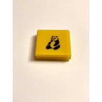 Entzückende Riesen Panda Untersetzer Aus Fused Glas | 4Er Set - Barwaren Wohndekor Einweihungsgeschenk Trinkuntersetzer, Urlaubsgeschenk Set von DouglasMeowFunStudio