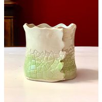 Handgemachte Mintgrüne Ton Übertöpfe. Unregelmäßige Form, Gut Für Kleine Blume Oder Sukkulenten von DouglasMeowFunStudio