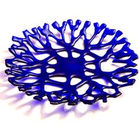 Fusing Glas Korallenriff Dekorative Platte Kobalt Blau von DouglasMeowFunStudio