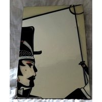 Art-Deco-Inspirierte Spiegel-Design. Ein Handbemaltes Original-Design 30 X 50 cm in Emaille, Blei Und Verzierungen Mit Einem Schützenden Harz-Finish von DouglasPayneDesigns