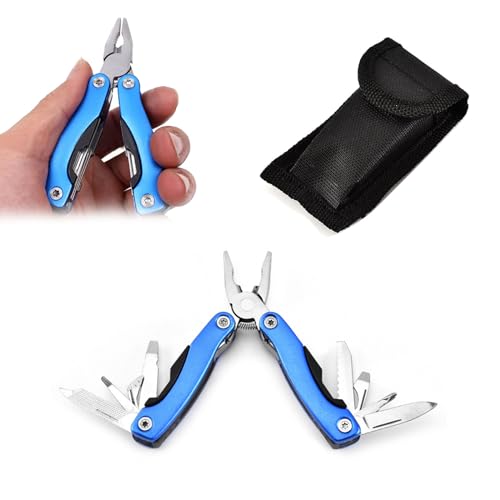 11 in 1 Faltbares Edelstahl Multifunktionale Zange,Multifunktionszange,Multi-Tool Multifunktion mit Zange,Kabelschneider,Klappmesser,Flaschenöffner,Schraubendreher,Geschenke für Männer,Papa von Doukesh