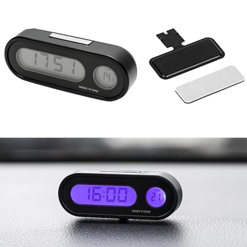 2 In 1 Auto Digitaluhr mit Thermometer,Mini Auto Uhr,Fahrzeug Elektronische Digitaluhr,Autouhr Armaturenbrett,LCD Digital Clock,Fahrzeug Auto Clock,LCD-Digitaluhr,Auto Armaturenbrett Elektronische Uhr von Doukesh