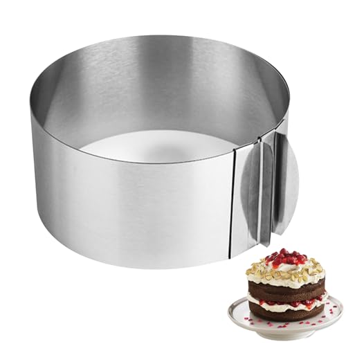 Doukesh Tortenring verstellbar hoch 8 cm, Edelstahl Backring, Kuchenring Rund Verstellbar, Backring Verstellbar 16.2-29.7 cm - Formstabile Tortenform Mit Skalafür Die Mühelose Zubereitung. von Doukesh