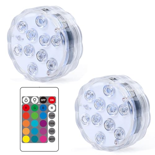 Doukesh Unterwasser LED Licht mit Fernbedienung,Unterwasser Licht,LED Poolbeleuchtung,RGB Multi Mehrfarbige LED Teichbeleuchtung,Wasserdichte Farbwechsel Poollicht,16 Farbe,2PC Doukesh Unterwasser LED Licht mit Fernbedienung,Unterwasser Licht,LED Poolbeleuchtung,RGB Multi Mehrfarbige LED Teichbeleuchtung,Wasserdichte Farbwechsel Poollicht,16 Farbe,2PC von Doukesh