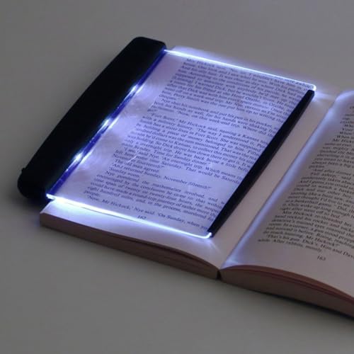 Lightwedge-Buchlicht,Leselampe,LED Buchlampe,Panel Book Light Leselicht,Tragbare LED-Flachplattenlampe,Platten-Buch-Leselampe,Augenschutz,LED-Flachplattenlampe zum Lesen im Bett bei Nacht,Schwarz von Doukesh