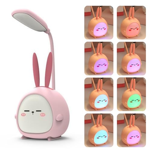 Schreibtischlampe Kinder Tischlampe Kabellos Nachttischlampe Aufladbar Leselampe LED Desk Lamp mit 360° Verstellbar Schwanenhals Leselicht Tischleuchte Schreibtischleuchte für Schlafzimmer Geschenk von Doukesh