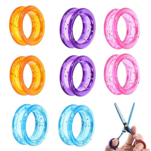 Silikon Schere Fingerring,Fingerring für FriseurschereHunde Scheren,Friseurschere Daumene Ringe,Scherengriff Einsätze,Fingerschutz,8 Stück von Doukesh