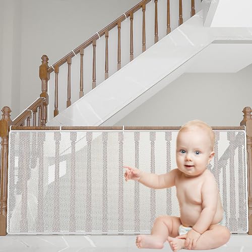 Treppen Schutznetz Kinder Sicherheitsnetz Kinder Treppenschutznetz Baby Balkon Sicherheitsnetz Kinder Treppengeländer Zaun Mesh-Schutznetz Balkonnetz Kinder Baby Balkonnetz Safety Net 2Mx79CM Weiß von Doukesh