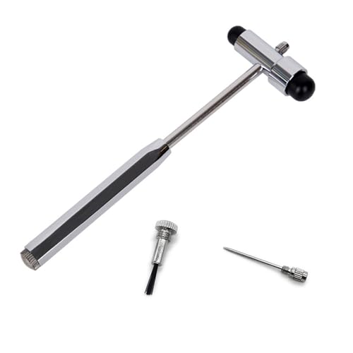 Trömner Neurologischer Reflexhammer mit Eingebautem Pinsel,Neuro Reflexhammer mit Doppel-Kunststoffkopf,Perkussions-Reflexhammer,Multifunktionaler Neurologischer Reflexdiagnosehammer,Schwarz von Doukesh