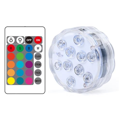 Unterwasser LED Licht mit Fernbedienung,Unterwasser Licht,LED Unterwasser Pool Licht, LED Poolbeleuchtung,RGB Multi Mehrfarbige LED Teichbeleuchtung,Wasserdichte Farbwechsel LED-Poollicht,16 Farbe von Doukesh