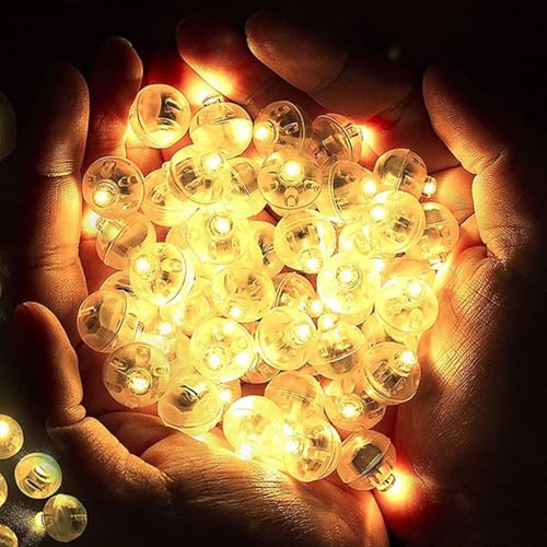 Warmweiß Runde LED Ballons Lichter,Mini LED Ballonlichter,Mini LED Lichter Luftballons,Mini LED Licht Luftballon Lichter,Runde LED Ballonlichter,LED Ballon Lichter für Hochzeit,Weihnachten,50PC von Doukesh