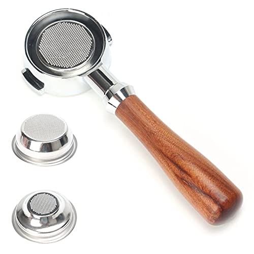58MM Rostfreier Doppel Ohr Kaffee Bodenloser Filter SiebträGer Universal Espresso Kaffee Werkzeuge von Doumneou