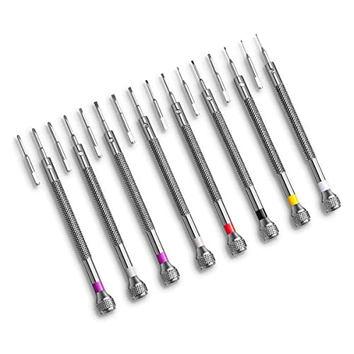 Doumneou 8-teiliges Schraubendreher-Set, professionell, Mini-Schraubendreher-Set, 0,6 – 1,6 mm, für die Reparatur der Elektronik von Armbanduhren von Doumneou