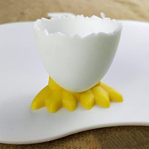 Dous 4 Stück Eierbecher, Neuheit Ostern Hühnerfüße Eierbecher, Cartoon Ständer Eierhalter Eierständer Werkzeug Eierflaschenöffner Separator Gekochter Eierbehälter Küche Kochzubehör von Dous