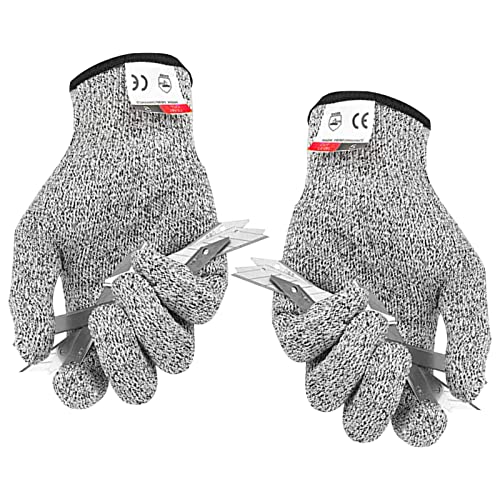 Dous Schnittfeste Handschuhe - Arbeitsschutzhandschuh der Stufe 5 | Schnittfeste Handschuhe Arbeitshandschuhe zum Austernschälen, Fischfiletverarbeitung, Fleischschneiden und Holzschnitzen von Dous