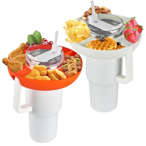 Douthfolle Snackring für Stanley-Becher, 2 Stück Snack-Tablett für Stanley Cup 1,2 l Silikon-Snackschale, kompatibel mit Stanley 1,2 l von Douthfolle