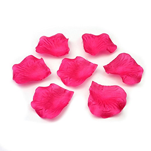Künstliche Seiden-Rosenblätter von Doutop für Hochzeiten, als Tischdeko, Konfettiwurf, Brautparty, 1000 Stück in rot, rosa, weiß und lila. rose von Doutop