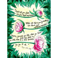 Pfingstrosen Mit Inspirierendem Zitat Von Pope John Xxiii; Personalisiertes Geschenk Für Abschluss Oder Konfirmation; Kunstdruck, Grußkarten von DovetailInk