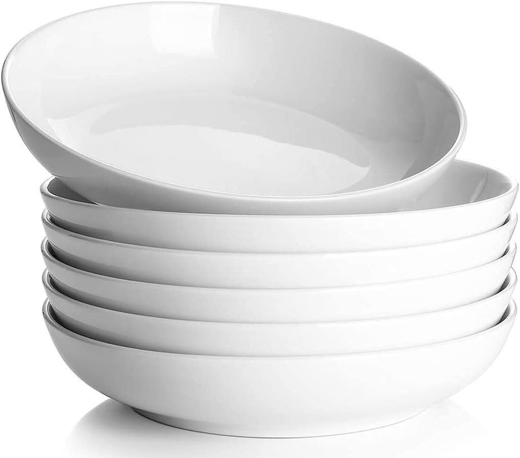 Dowan Speiseteller 22 cm Weite Weiße Flache Pastaschalen, 6er Set Dowan Speiseteller 22 cm Weite Weiße Flache Pastaschalen, 6er Set von Dowan