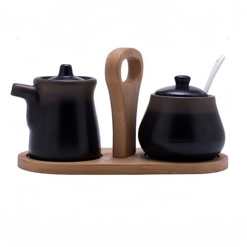 Dowbom Japanisches Sahne- und Zucker-Set für Kaffeebar, Milchkännchen und Zucker-Sets, Zuckerdose und Sahnekännchen-Set, Farbverlaufs-Kaffee-Servierset (C,3 Set), DB-TG-017 von Dowbom