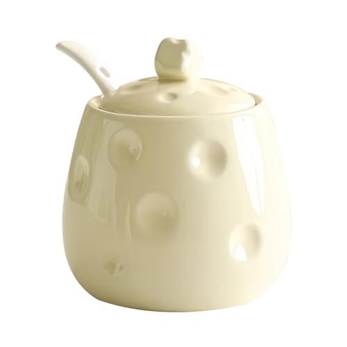 Dowbom Zuckerdose mit Deckel und Löffel, 200 ml Vorratsdose, Zuckerdose, Zuckerdose, Zuckerdose (weiß) von Dowbom