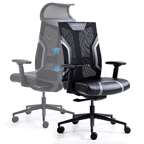Dowinx Gaming Stuhl Bürostuhl mit 3D Armlehnen, Schreibtischstühle Ergonomischer Stuhl Wippfunktion Leder Drehstuhl, für das Büro Hause Schwarz Grau Dowinx Gaming Stuhl Bürostuhl mit 3D Armlehnen, Schreibtischstühle Ergonomischer Stuhl Wippfunktion Leder Drehstuhl, für das Büro Hause Schwarz Grau von Dowinx