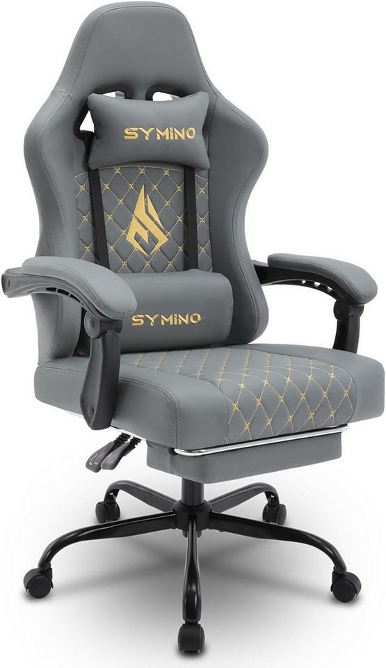 Dowinx Gaming-Stuhl Bürostuhl Ergonomisch, Lendenkissen verstellbar, Gaming Stuhl (600 Kg Belastbar, Zockerstuhl, Zocker, Sessel Gaming, 2 St), PC Sessel, Computerstuhl, Computer Stuhl, Zockersessel von Dowinx