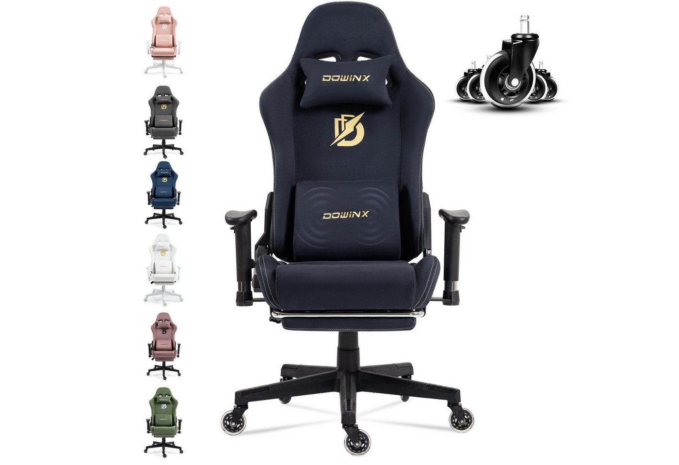 Dowinx Gaming-Stuhl Bürostuhl Massage Gaming Stuhl mit Luxuriöser Wildleder-Stoff, Einstellbare Lumbalstütze, Massagefunktion Dowinx Gaming-Stuhl Bürostuhl Massage Gaming Stuhl mit Luxuriöser Wildleder-Stoff, Einstellbare Lumbalstütze, Massagefunktion von Dowinx