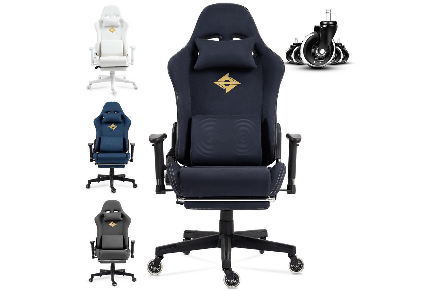 Dowinx Gaming-Stuhl Bürostuhl Schreibtischstuhl Massage Gaming Stuhl, 360-Grad-drehbare, mit Luxuriöser Wildleder-Stoff, mit Seidig Glatte Große Räder Dowinx Gaming-Stuhl Bürostuhl Schreibtischstuhl Massage Gaming Stuhl, 360-Grad-drehbare, mit Luxuriöser Wildleder-Stoff, mit Seidig Glatte Große Räder von Dowinx