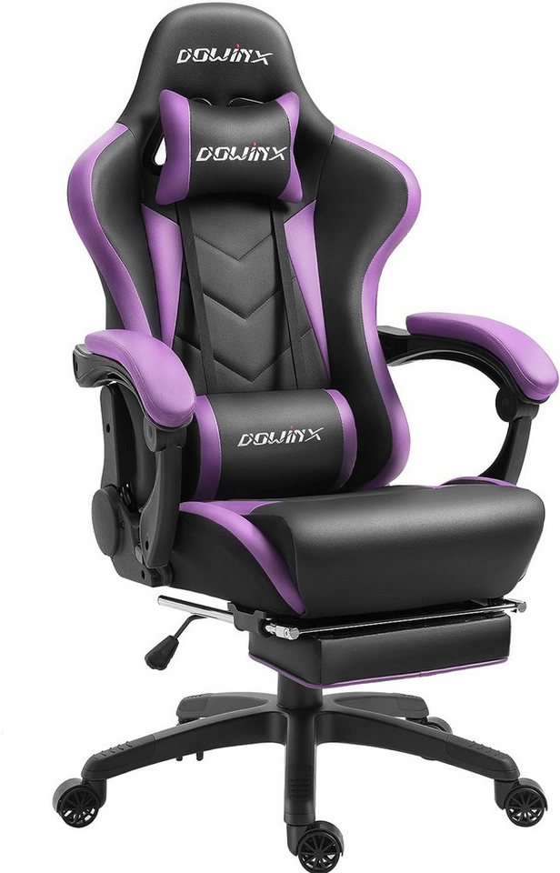 Dowinx Gaming-Stuhl Ergonomisches Design mit Lendenwirbelstütze und Fußstütze, Computer Bürostuhl Rückenlehne verstellbar Drehstuhl, Lila Dowinx Gaming-Stuhl Ergonomisches Design mit Lendenwirbelstütze und Fußstütze, Computer Bürostuhl Rückenlehne verstellbar Drehstuhl, Lila von Dowinx